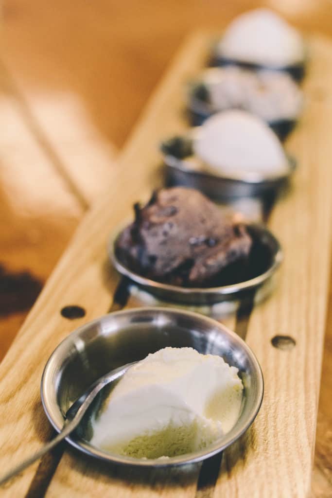 Ice Cream Flight at Moomer's Homemade Ice Cream in Traverse City