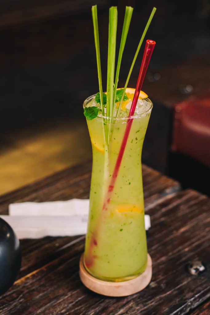Fahtara Tropical - mint and lemongrass lemonade in a tall glass