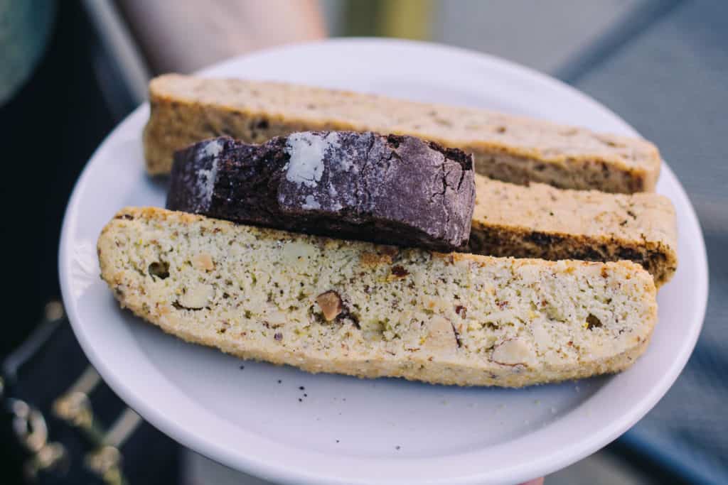 homemade biscotti at a local coffee shop