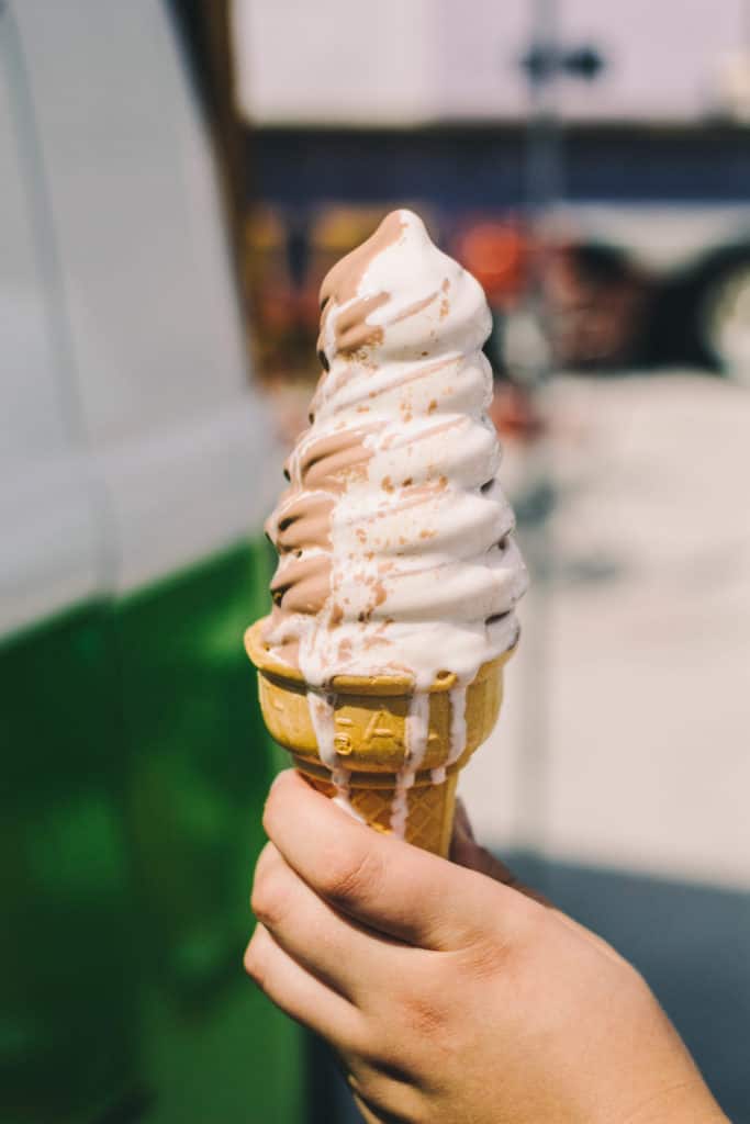 a melting twist ice cream cone