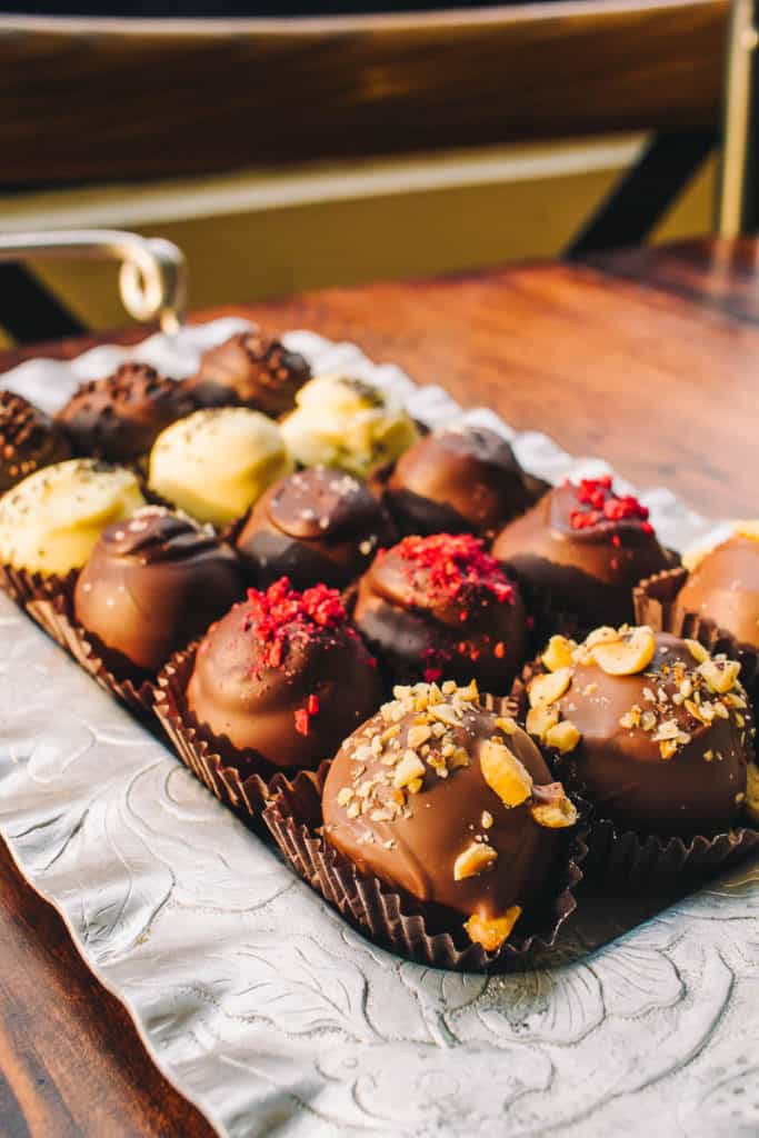 homemade specialty chocolate truffles