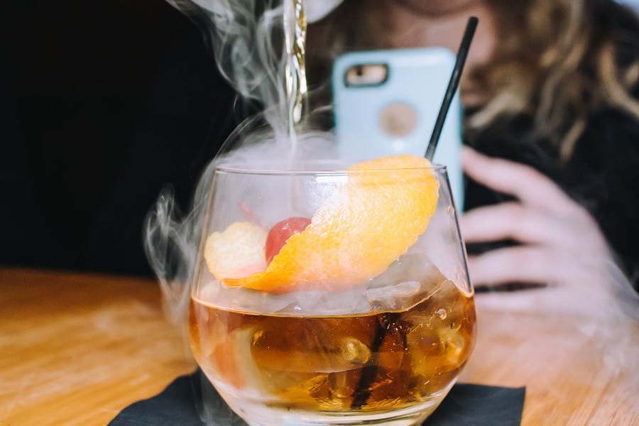 old fashioned with smoke billowing out 
