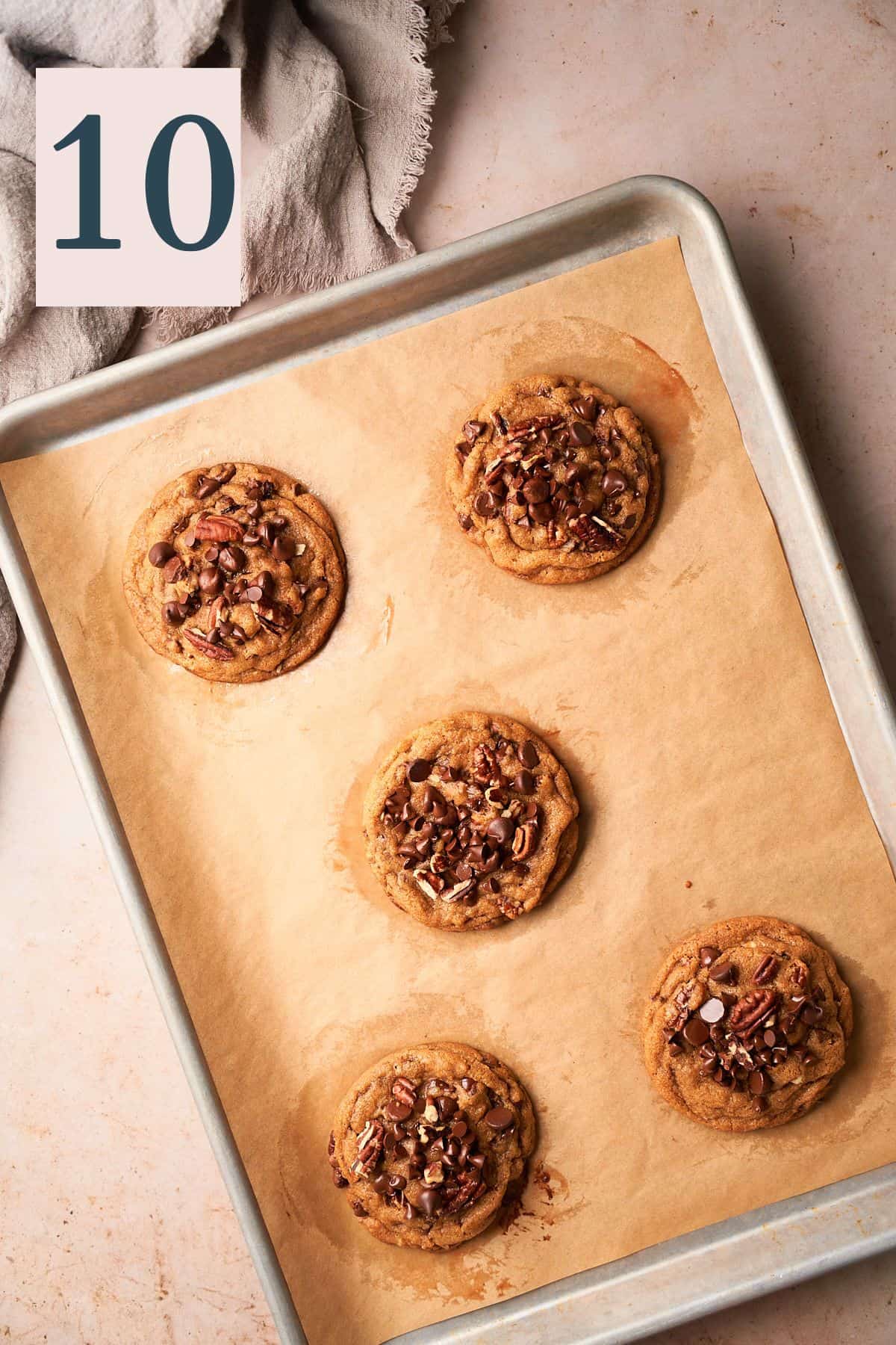 baked cookies on a baking sheet. 