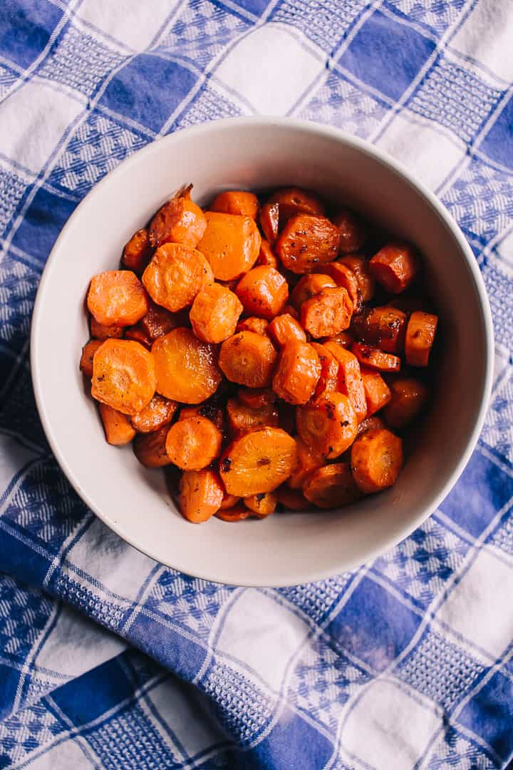 No Sugar Added Maple Glazed Carrots | Food Photography | A Full Living
