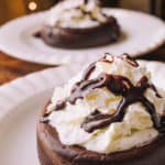 two Low Carb Chocolate Lava Cakes