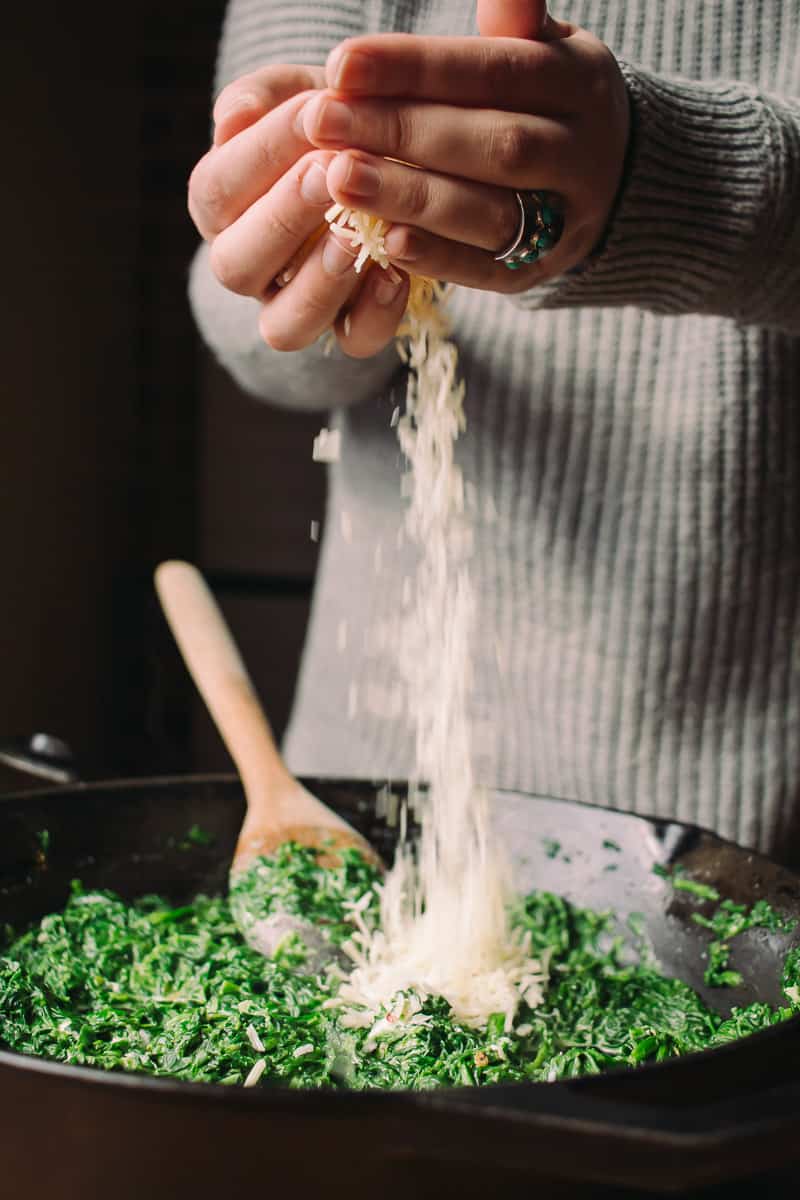parmesan in creamed spinach