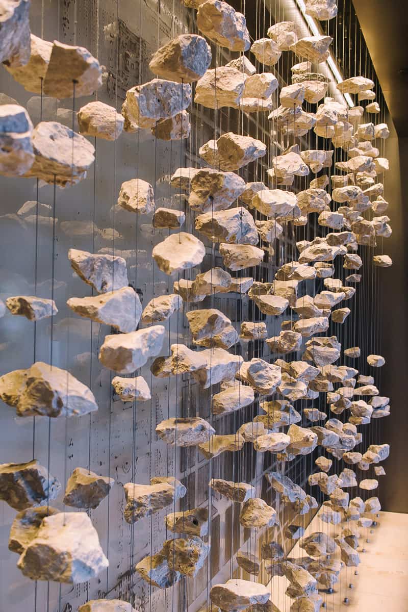 hanging rocks from the ceiling