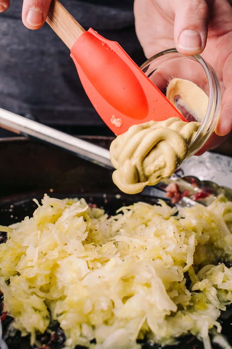adding dijon mustard to your sauerkraut