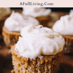graphic with text of Low Carb Carrot Cake Cupcakes