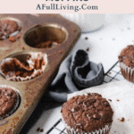 graphic with text of Low Carb Keto Chocolate Zucchini Muffins