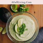 graphic with text of Avocado Lime Crema