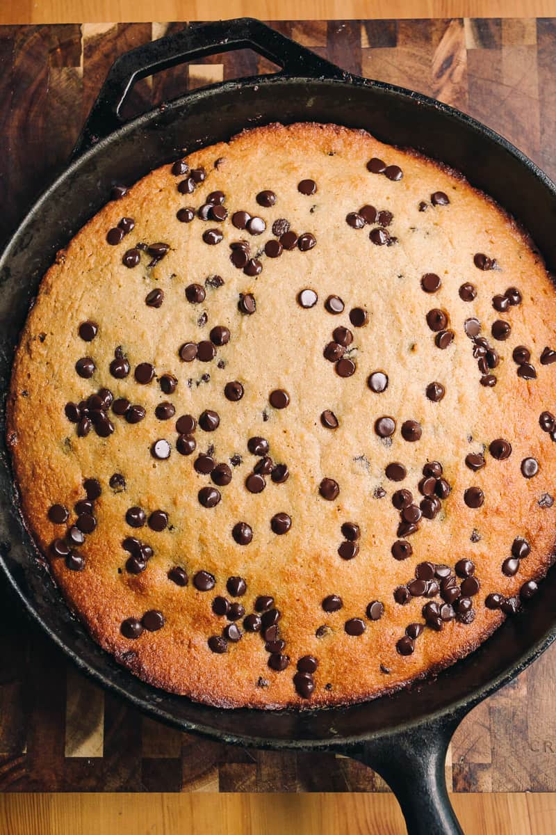 Low Carb Chocolate Chip Banana Bread Skillet