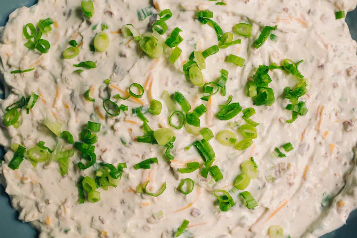 This Bacon Cheddar and Green Onion Dip is versatile, and ready in 15 minutes. It’s low carb, and the perfect appetizer, spread and dip for snacking! You only need 9 ingredients including salt and pepper. It’s low carb and high fat too, making it an ideal snack for a low carb or keto diet. Try for yourself and start putting it on everything! #afullliving #ketorecipes #baconcheddardip #ketorecipe #ketosnacks