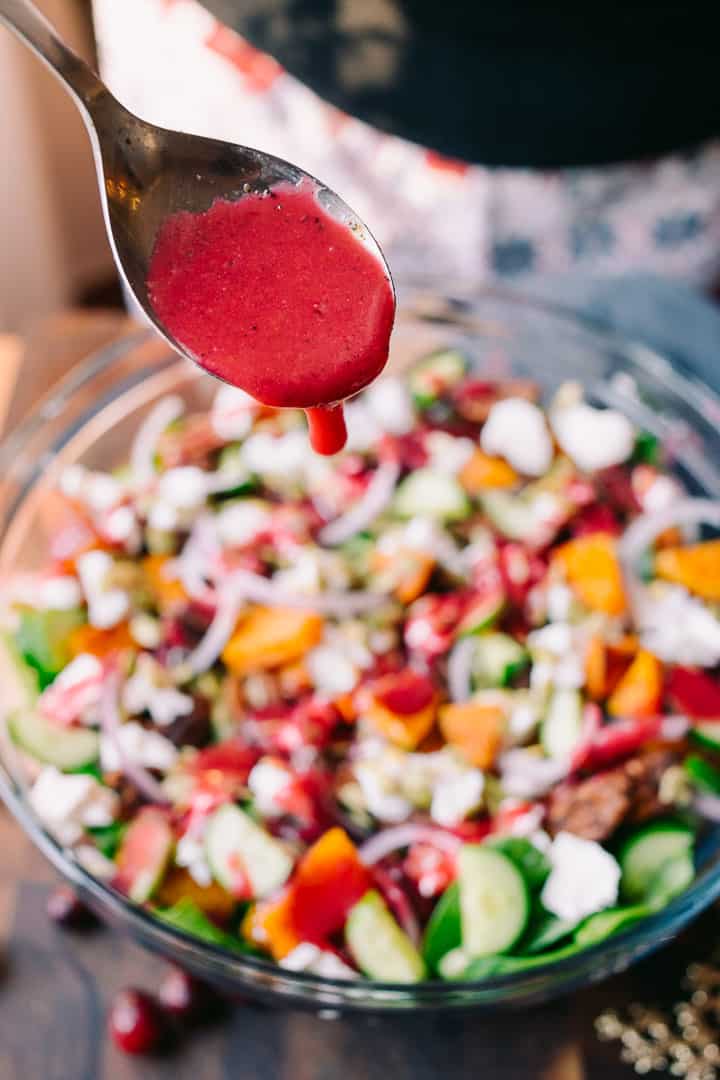 Harvest Salad with Cranberry Lemon Vinaigrette