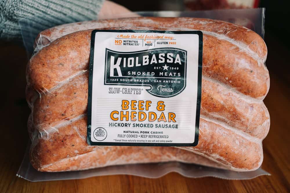 kiolbassa beef and cheddar smoked sausages from costco