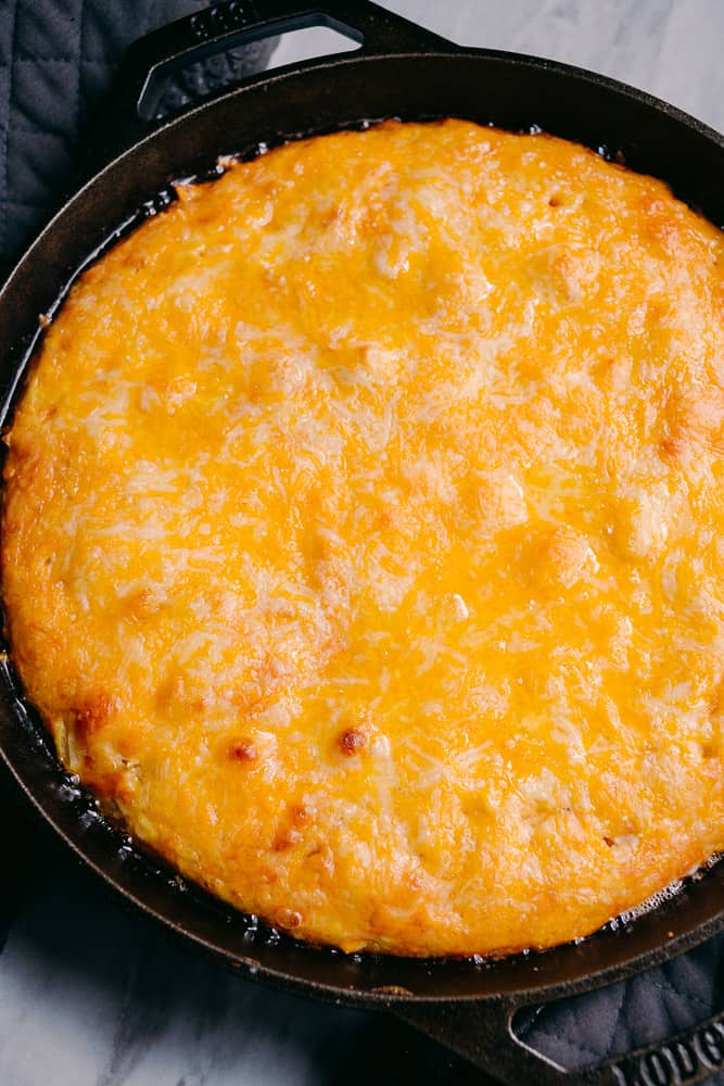 cheeseburger casserole with melted cheese