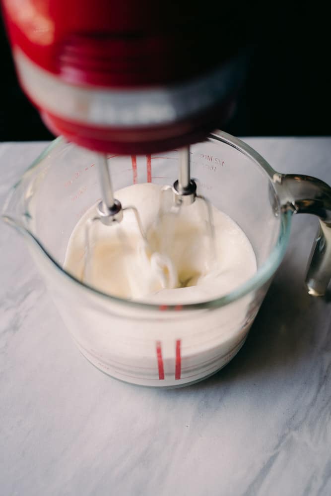 whipping cream with a hand mixer