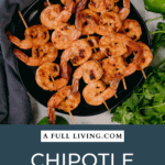 graphic with text of Chipotle Lime Shrimp