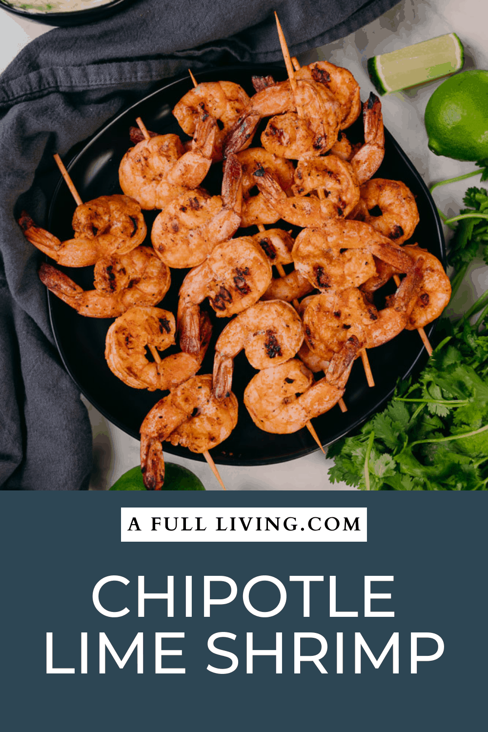 graphic with text of Chipotle Lime Shrimp