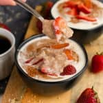gorgeous spoonful of strawberries and cream oatmeal