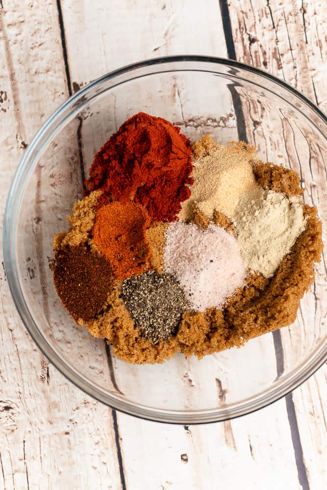 bowl of dry rub seasonings for ribs