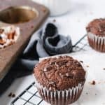 chocolate muffin on a cooling rack