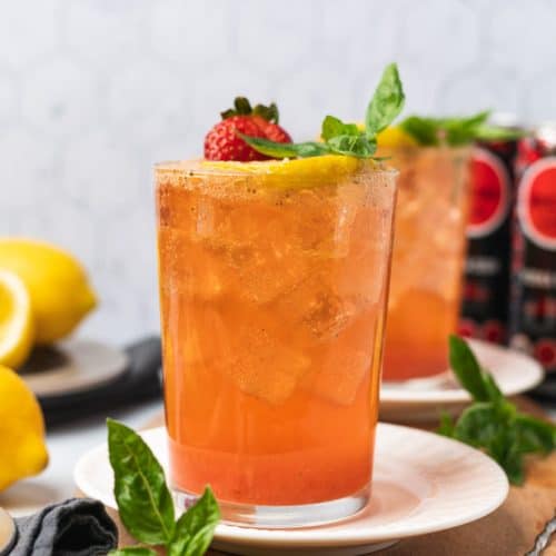 delightful strawberry basil lemonade with vodka soda