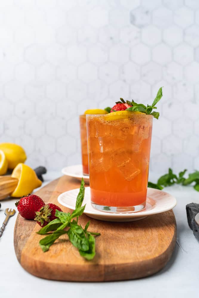 strawberry lemonade with basil