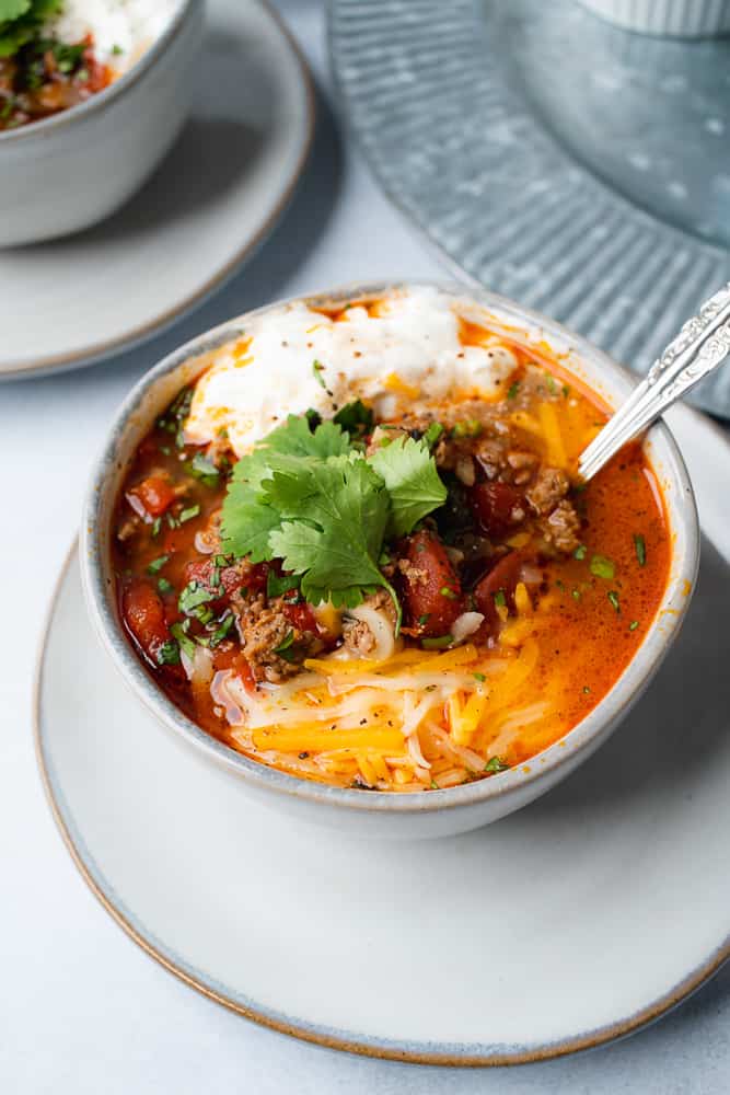 delicious bowl of hearty chili