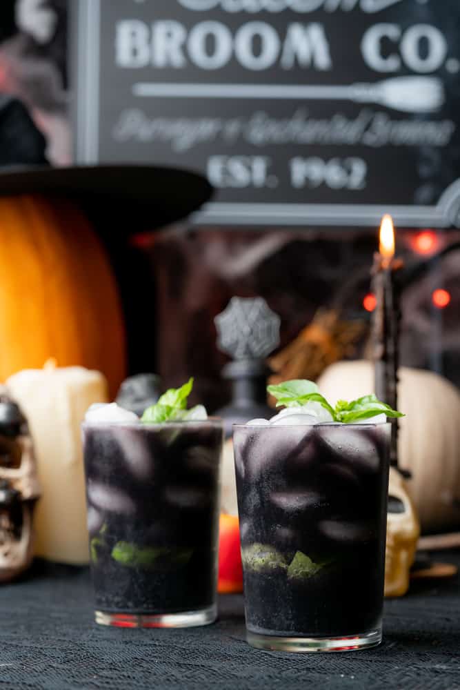 spooky halloween black cocktails