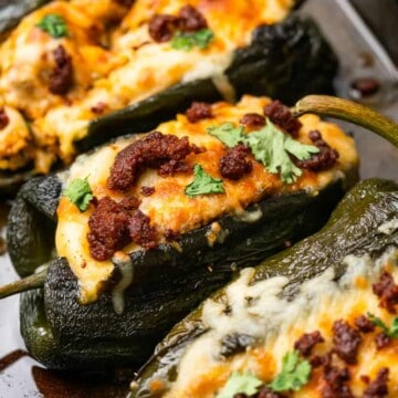 chorizo stuffed poblano peppers keto friendly