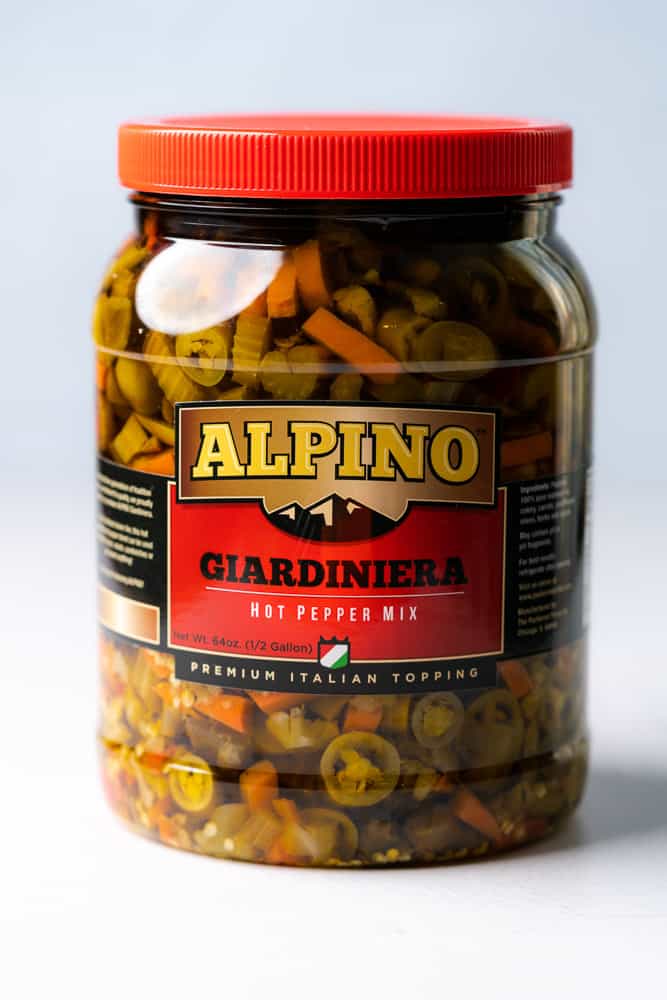 large container of giardiniera