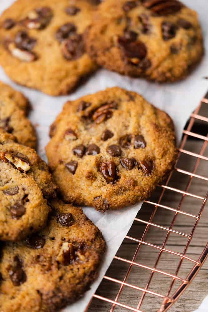 candied pecan chocolate chip cookies