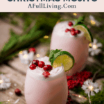 graphic with text of Low Carb Coconut Cranberry Christmas Mojito