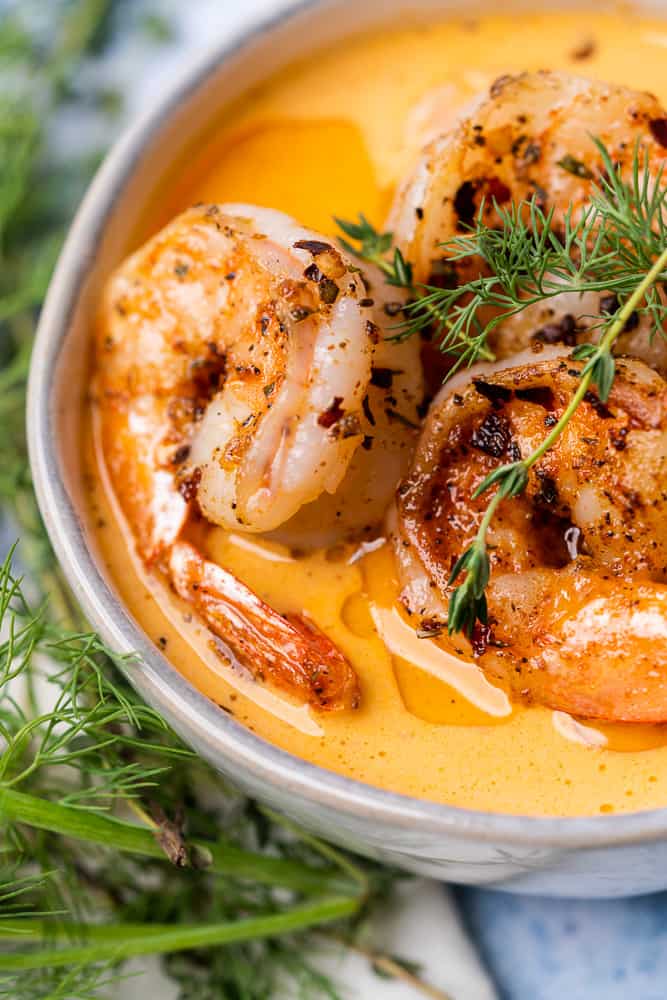bowl of shrimp bisque