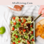 Easy Keto 7 Layer Chorizo Dip graphic with text