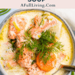 Keto Lohikeitto Finnish Salmon Soup graphic with text