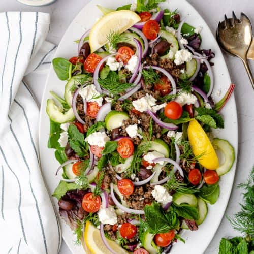 greek style ground lamb salad