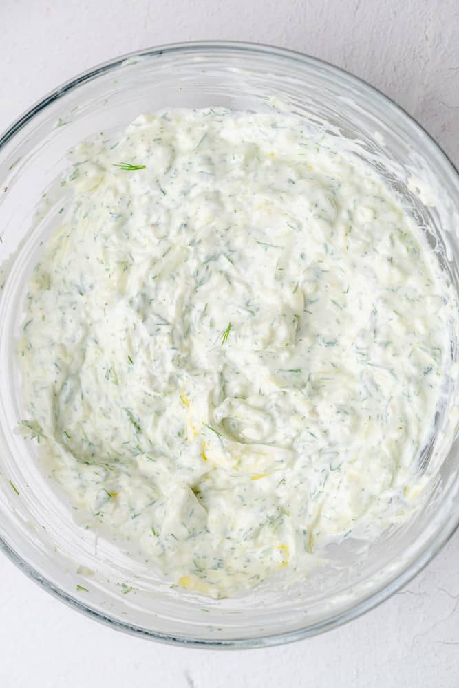 creamy tzatziki sauce for lamb salad