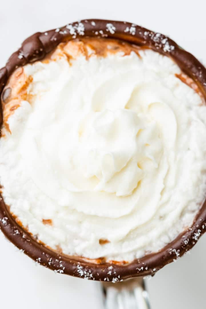 whipped cream on top of hot cocoa