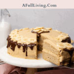 Low Carb Banana Dream Cake with Peanut Butter Frosting graphic with text