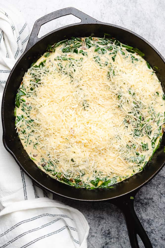 Steak and Seafood Skillet with Parmesan Cream Sauce - A Full Living