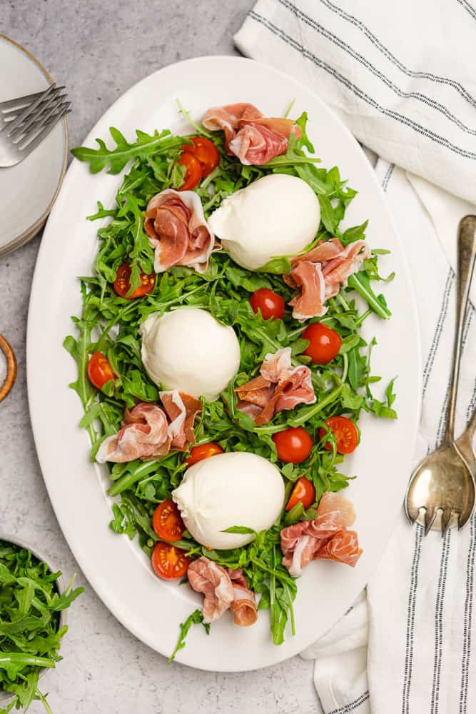 Burrata and Prosciutto Salad with Arugula A Full Living