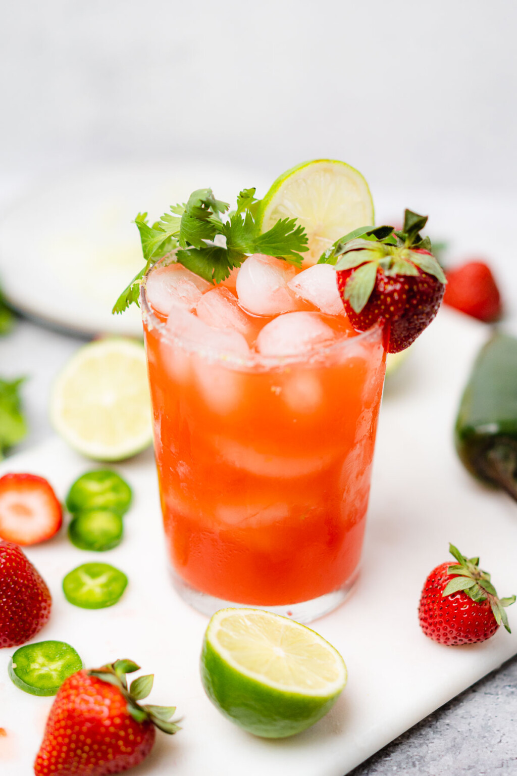 Strawberry Jalapeño Margarita (Sugar Free Recipe) - A Full Living