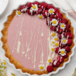 white chocolate raspberry tart.