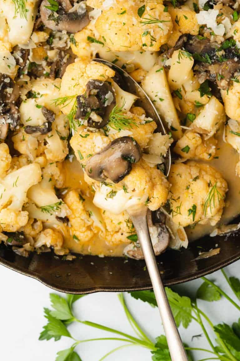Garlic Butter Cauliflower Mushroom Recipe — A Full Living