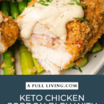 Keto Chicken Cordon Bleu with Creamy Dijon Sauce (Gluten Free) graphic with text