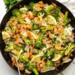 keto shrimp and broccoli skillet with lemon