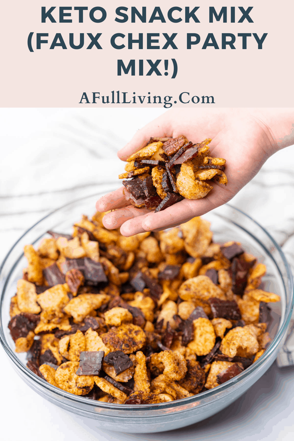 Keto Snack Mix (Faux Chex Party Mix!) graphic with text