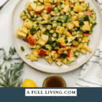 Apple cucumber salad graphic with text